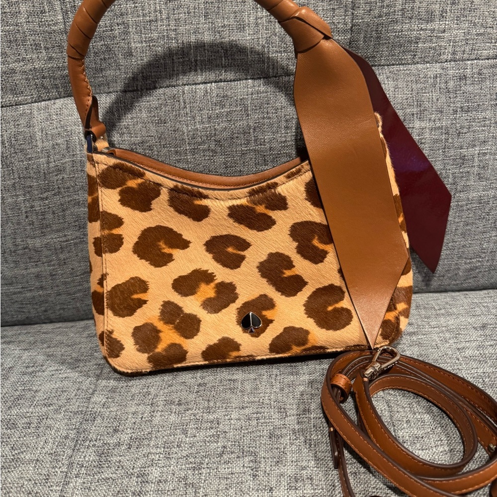 Kate Spade Leopard Print Shoulder Bag - Brown and Tan